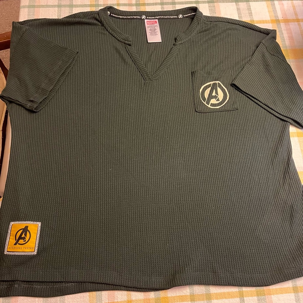 Avengers forest green mens shirt - new